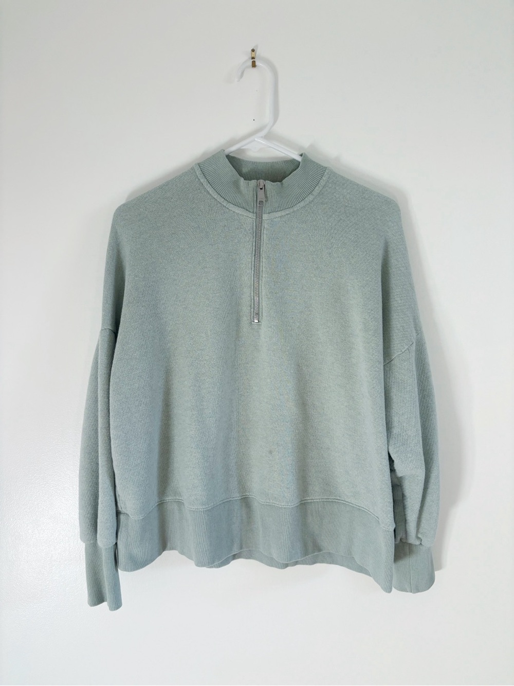 Madewell Light Sage Half-Zip Women’s Sweatshirt